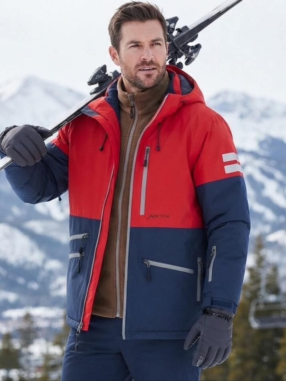 NWT Arctix Men's XL Insulated Ski Jacket Waterproof Red Navy Snowboard Coat